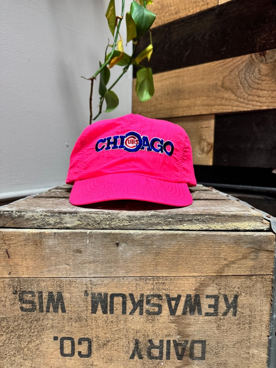 Vintage Neon Pink Chicago Cubs Trucker Hat - ALL GOODS - ALL GOODS